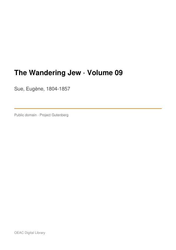 The Wandering Jew — Volume 09 — cover