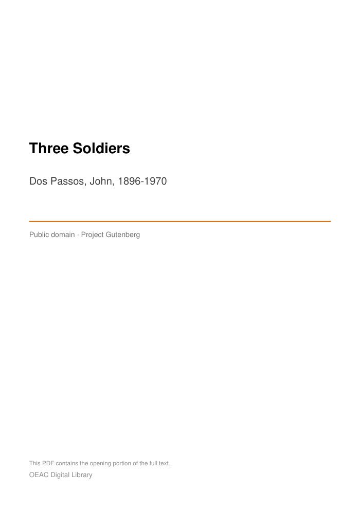 Three Soldiers cover