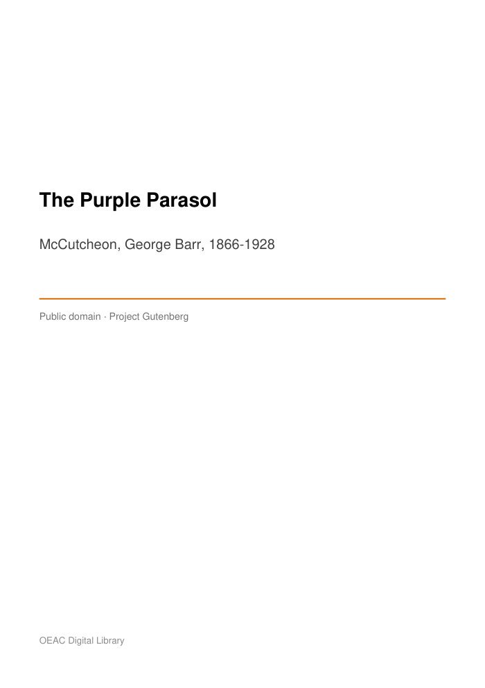 The Purple Parasol — cover