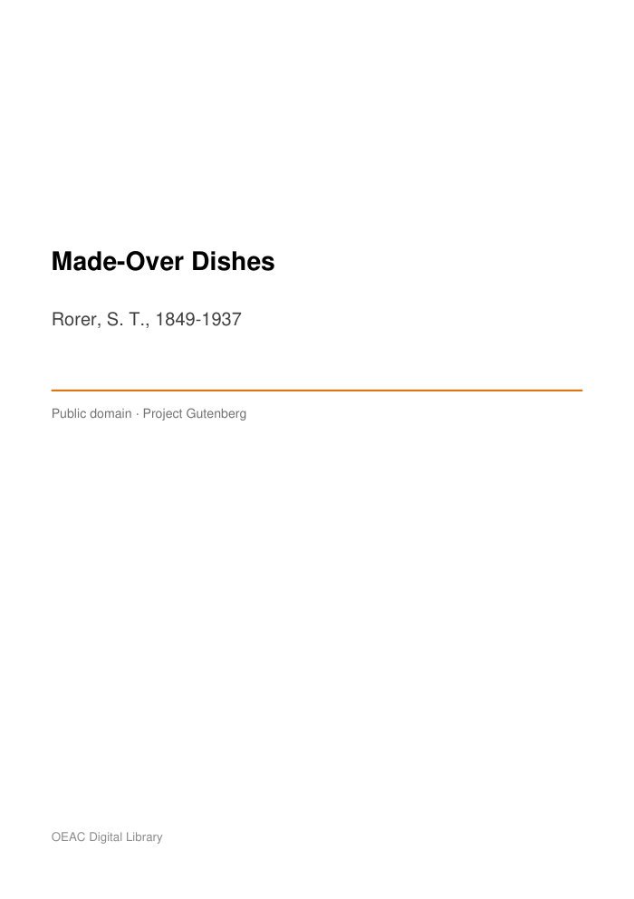 Made-Over Dishes cover
