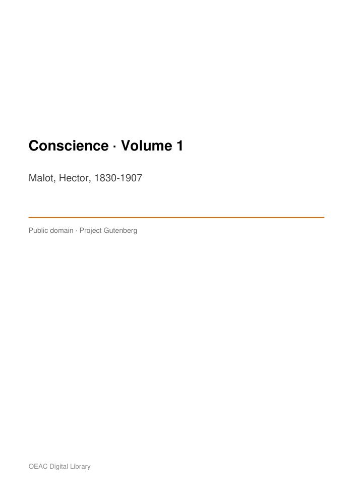 Conscience — Volume 1 cover