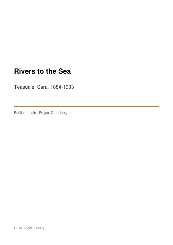 Rivers to the Sea cover
