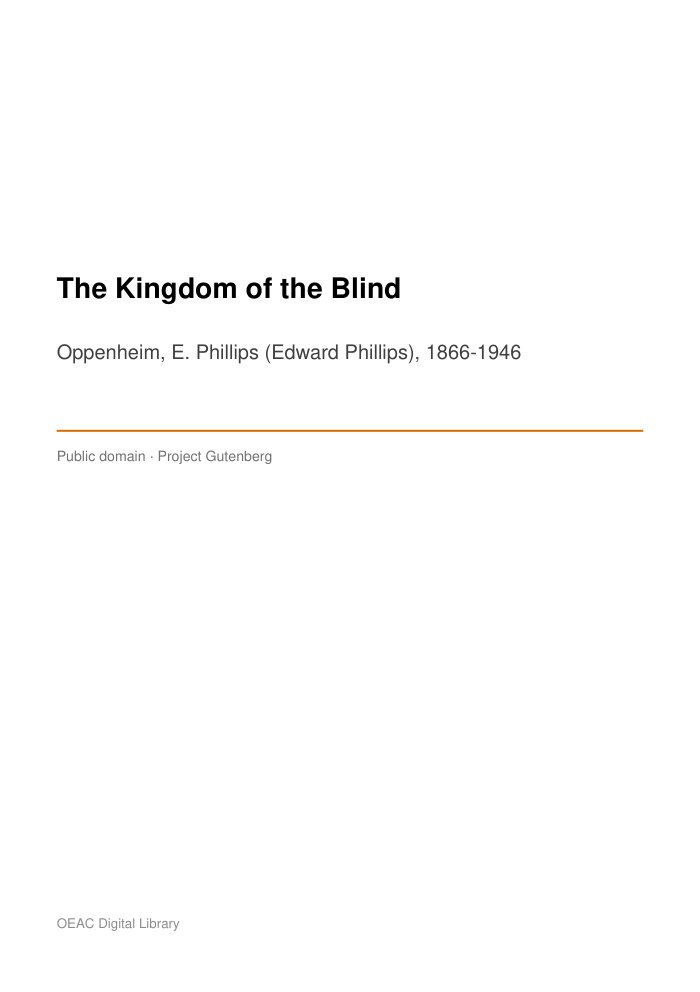 The Kingdom of the Blind — cover