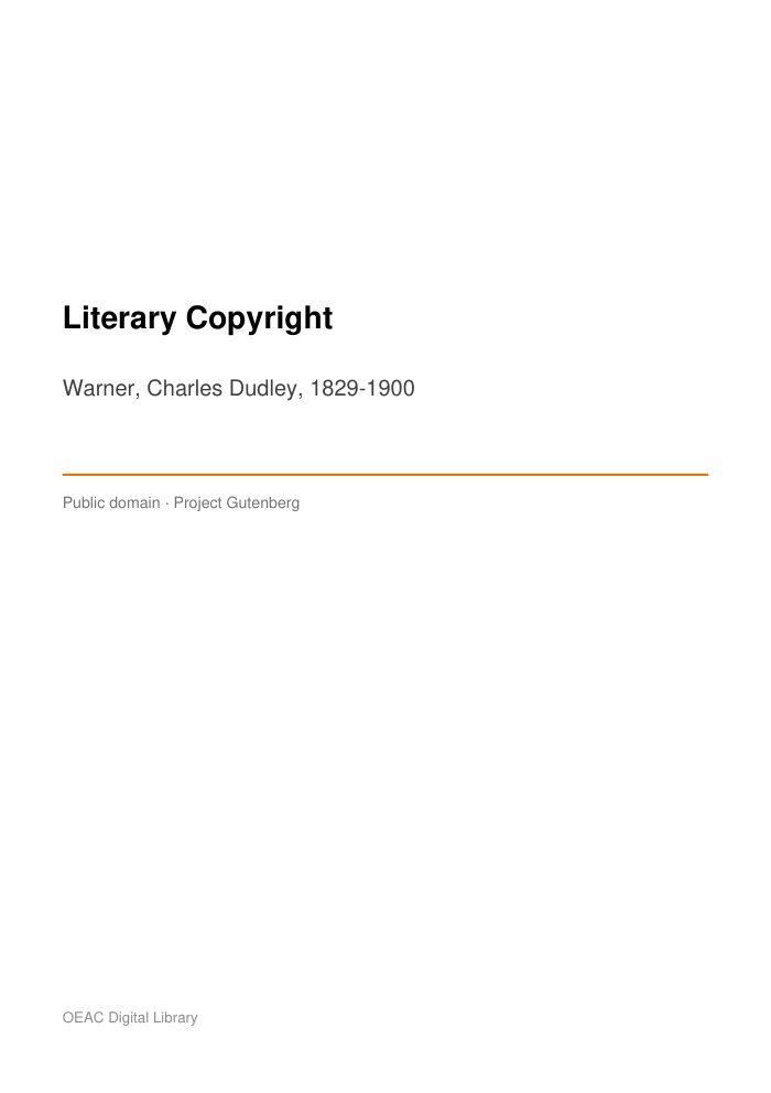 Literary Copyright cover