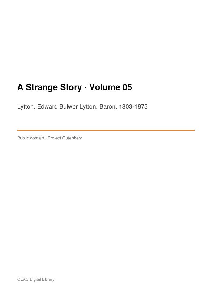 A Strange Story — Volume 05 cover