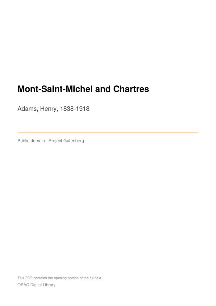 Mont-Saint-Michel and Chartres cover