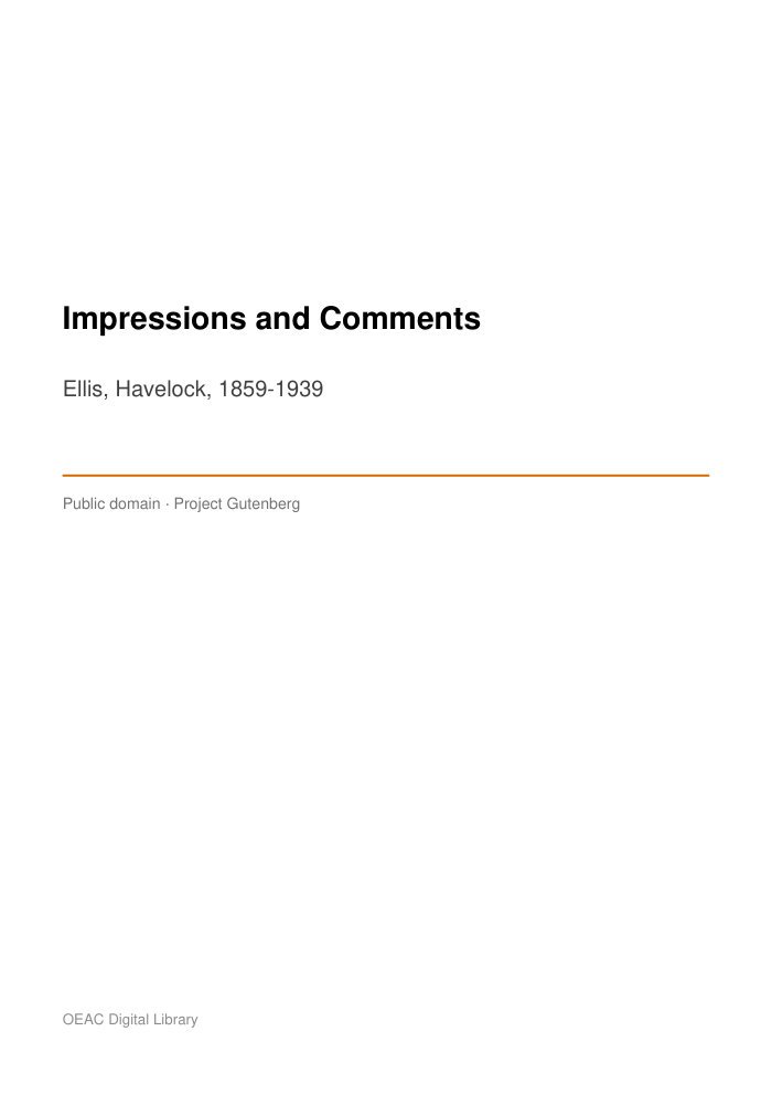 Impressions and Comments cover