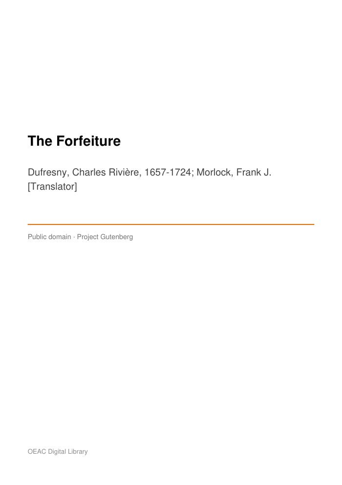 The Forfeiture cover