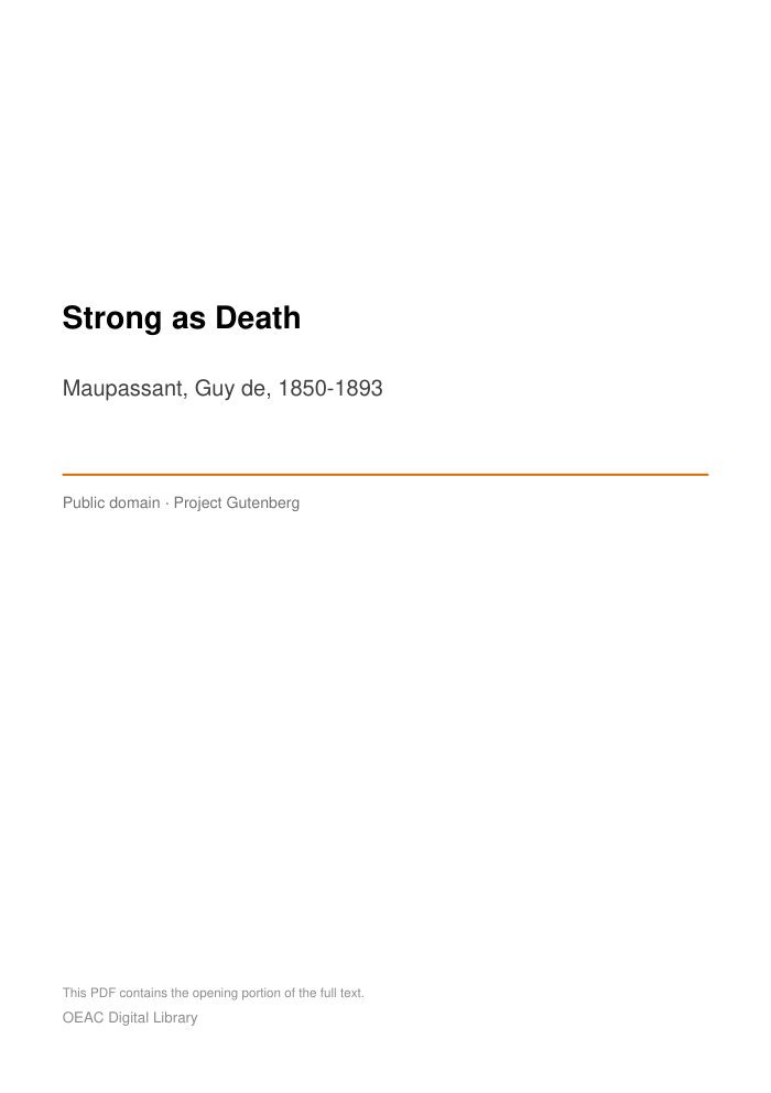 Strong as Death — cover