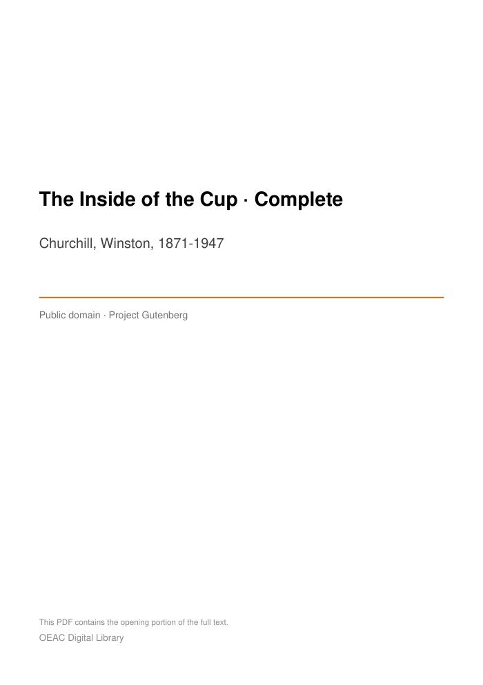 The Inside of the Cup — Complete cover