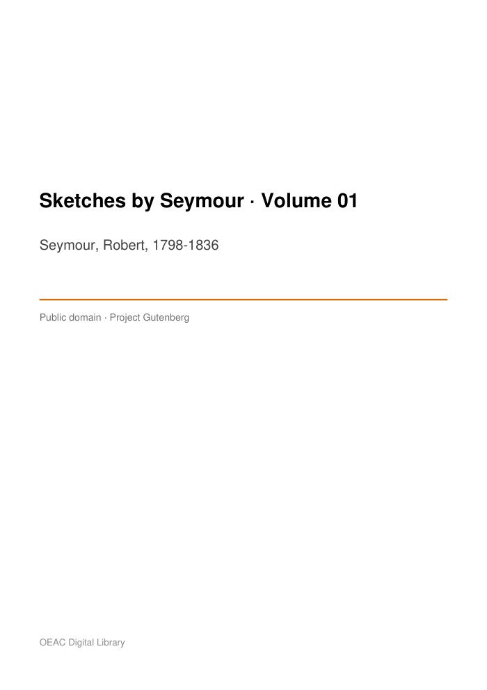 Sketches by Seymour — Volume 01 — cover