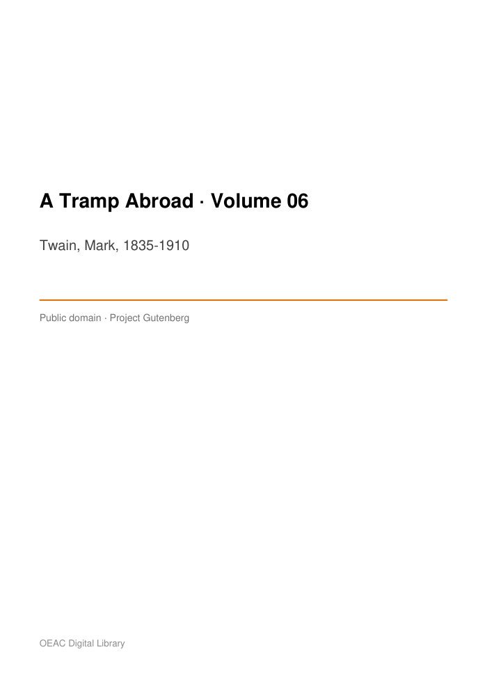 A Tramp Abroad — Volume 06 cover