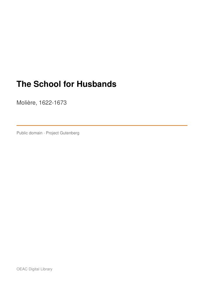 The School for Husbands — cover