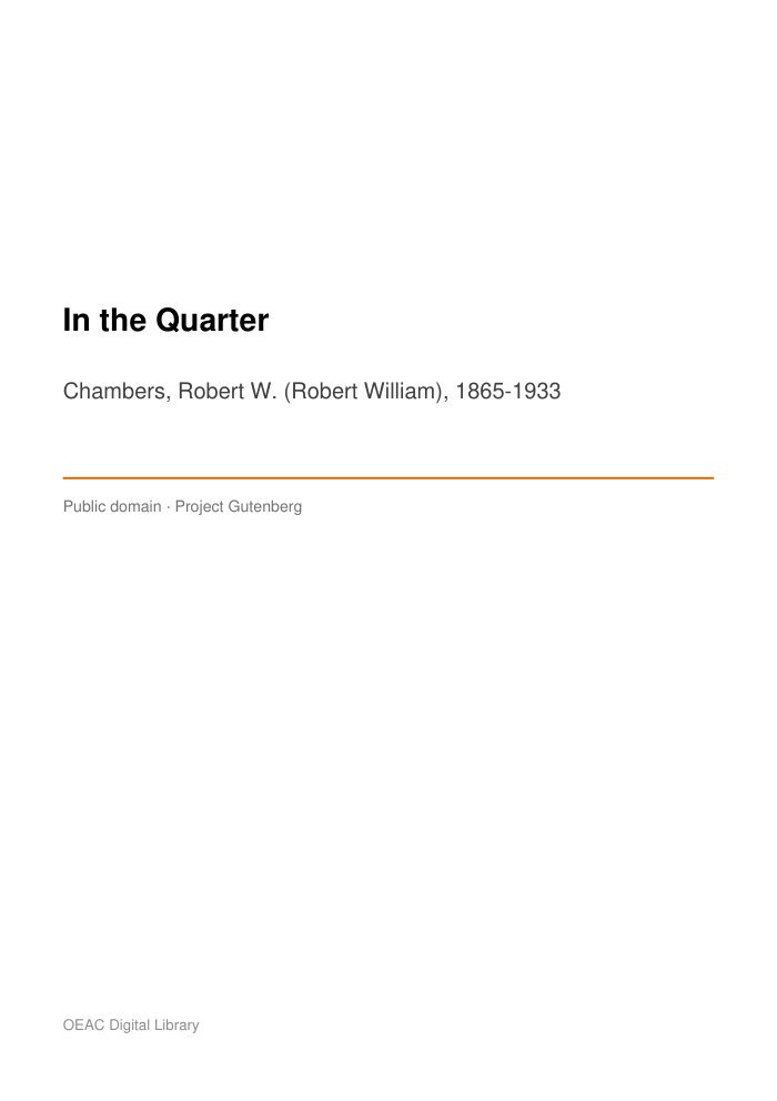 In the Quarter — cover