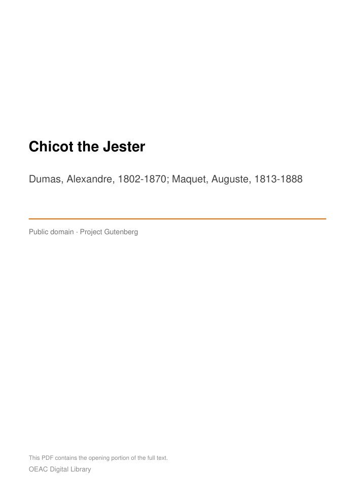 Chicot the Jester — cover