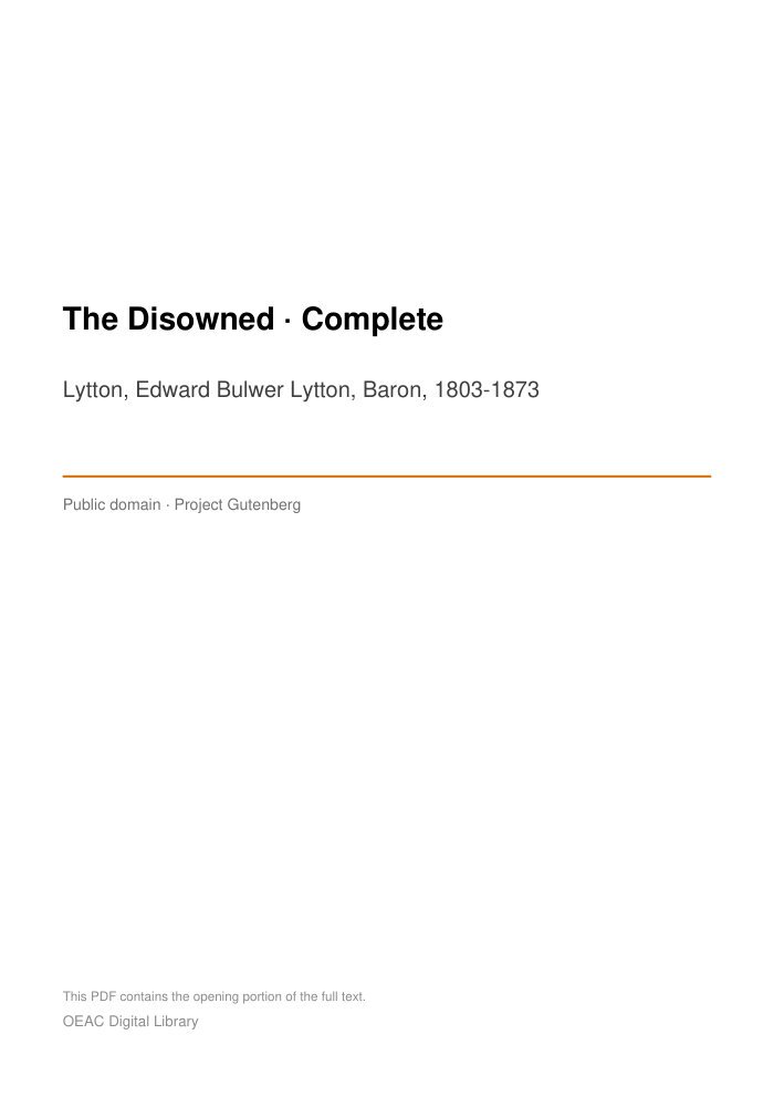 The Disowned — Complete cover