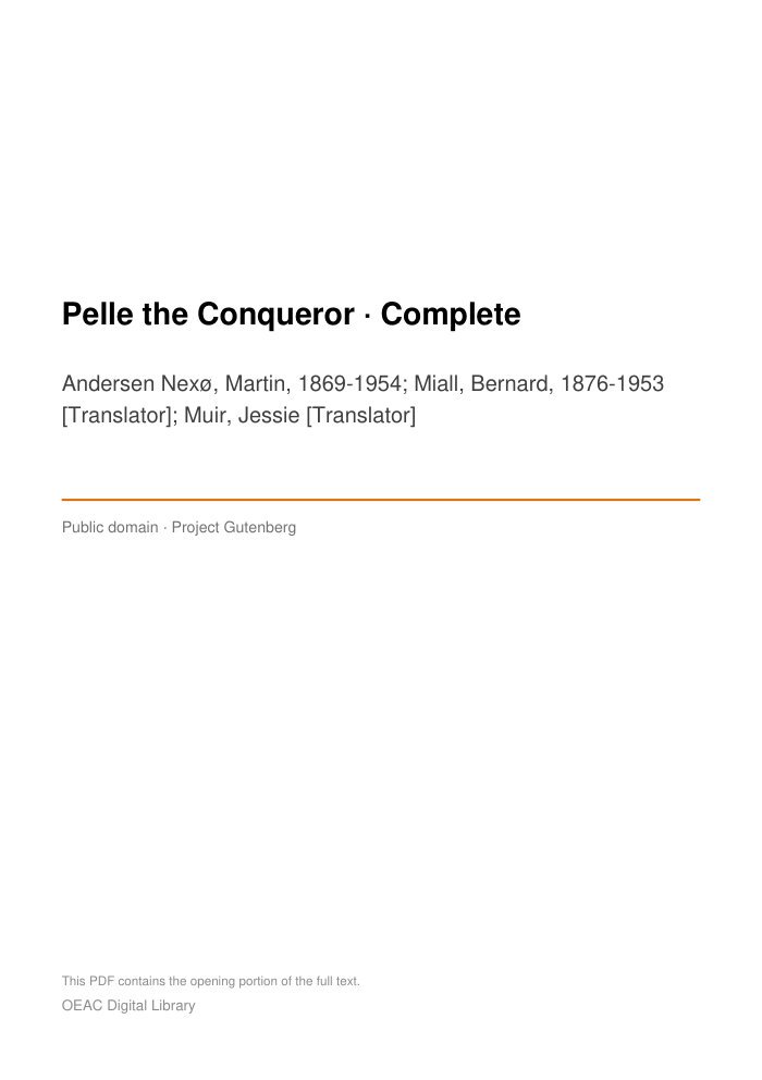 Pelle the Conqueror — Complete cover