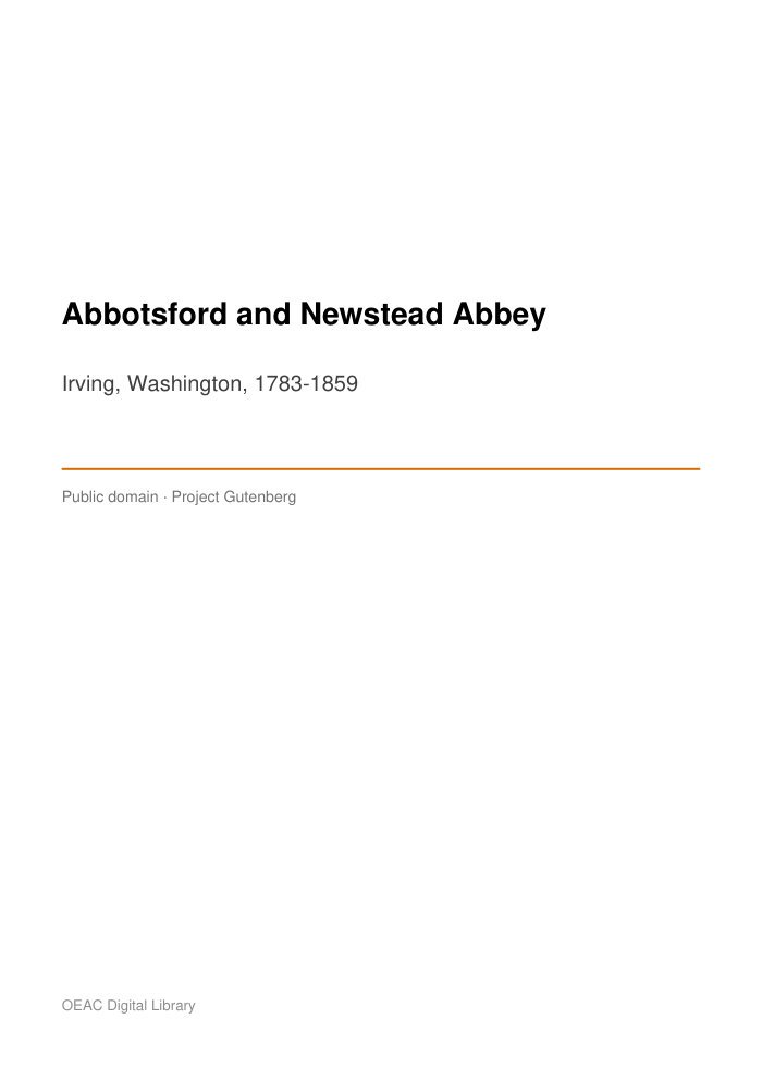 Abbotsford and Newstead Abbey — cover