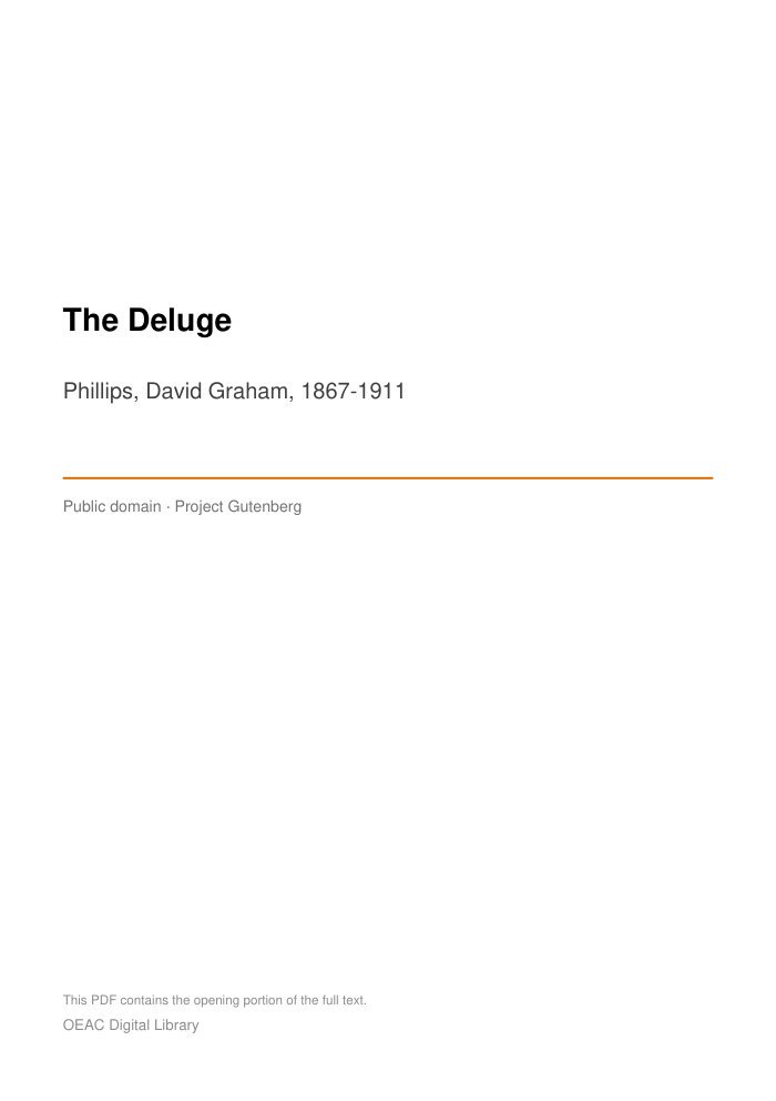 The Deluge — cover