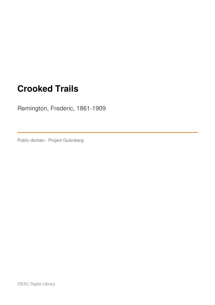 Crooked Trails — cover