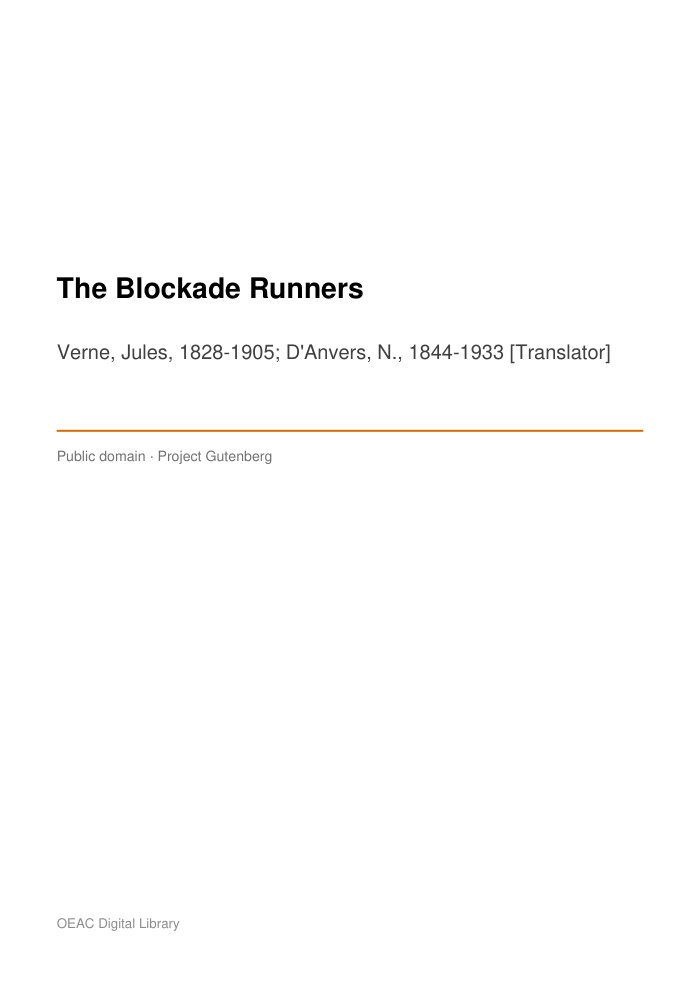 The Blockade Runners cover