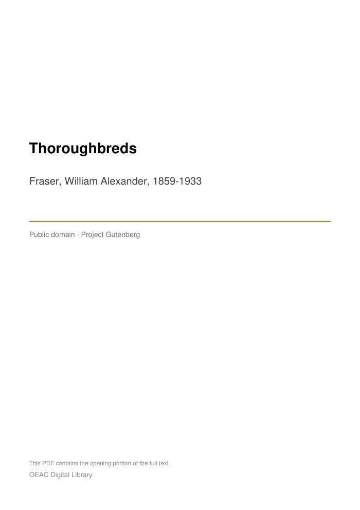 Thoroughbreds cover