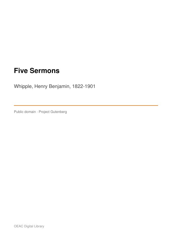 Five Sermons cover