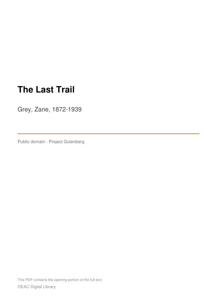 The Last Trail cover