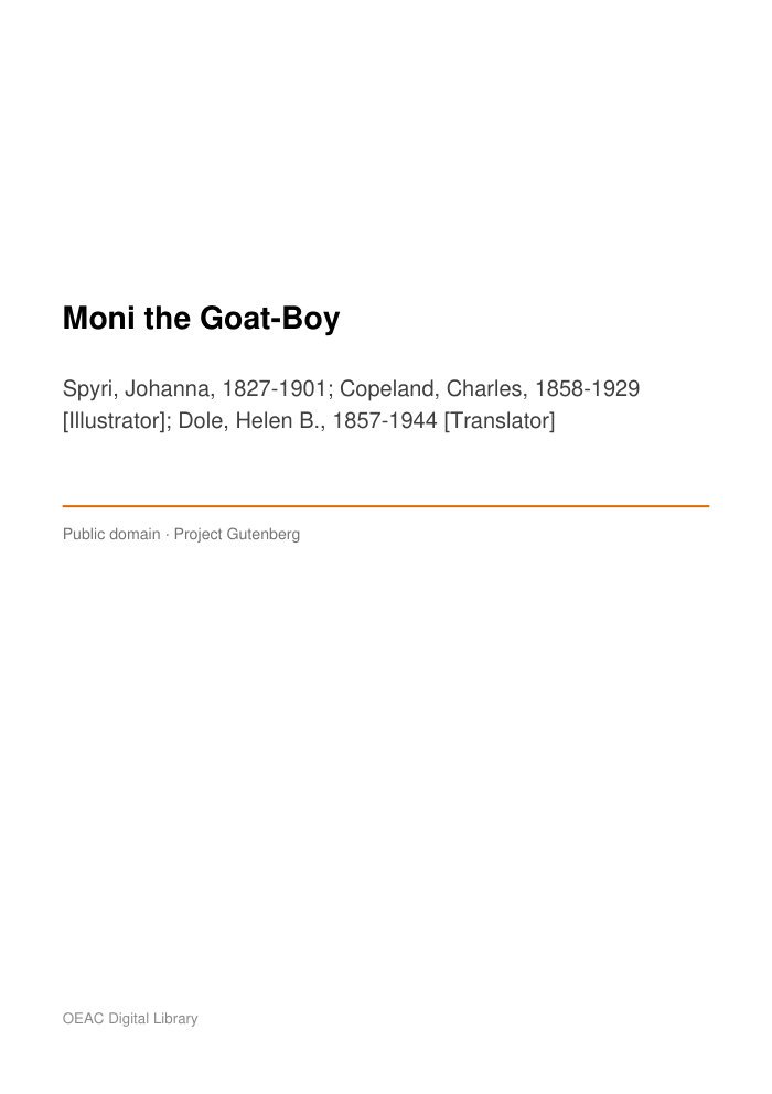 Moni the Goat-Boy cover