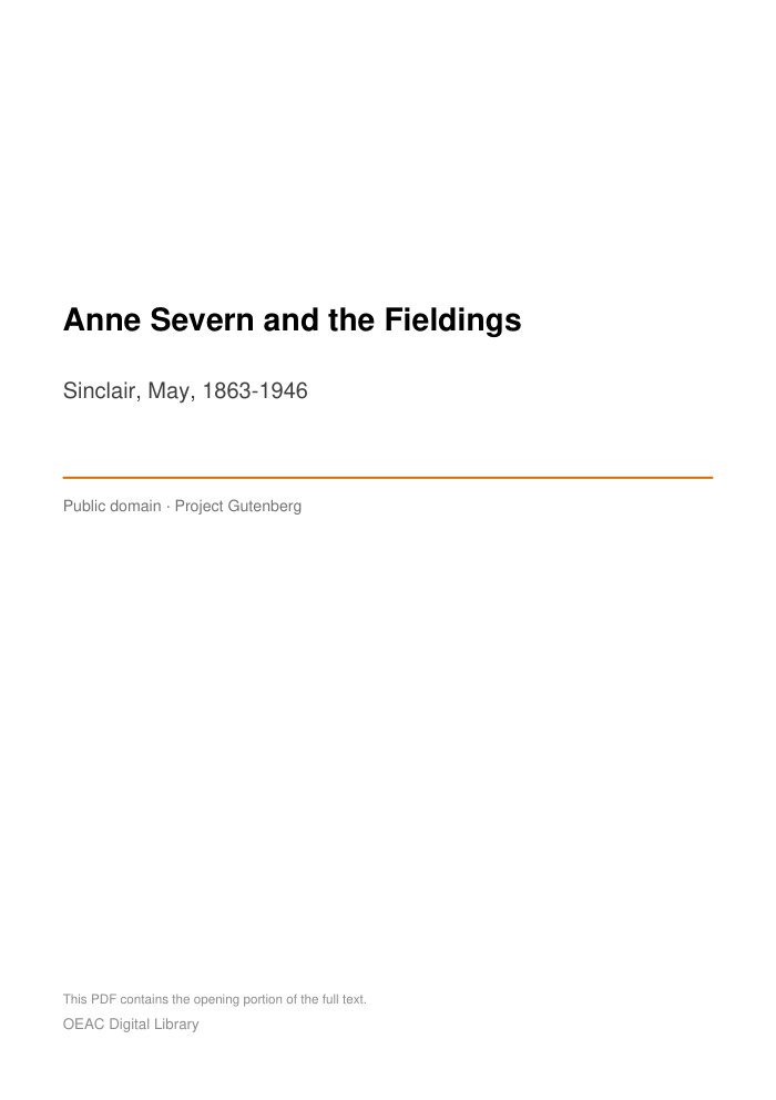 Anne Severn and the Fieldings cover