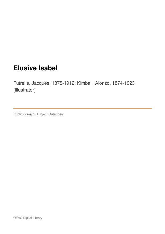 Elusive Isabel cover