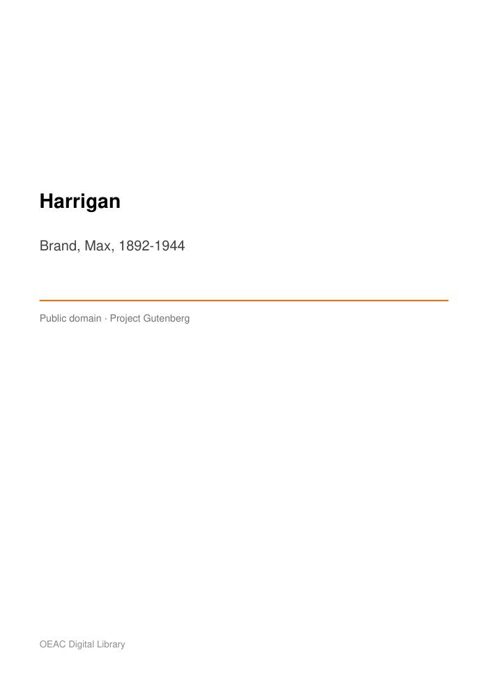 Harrigan — cover
