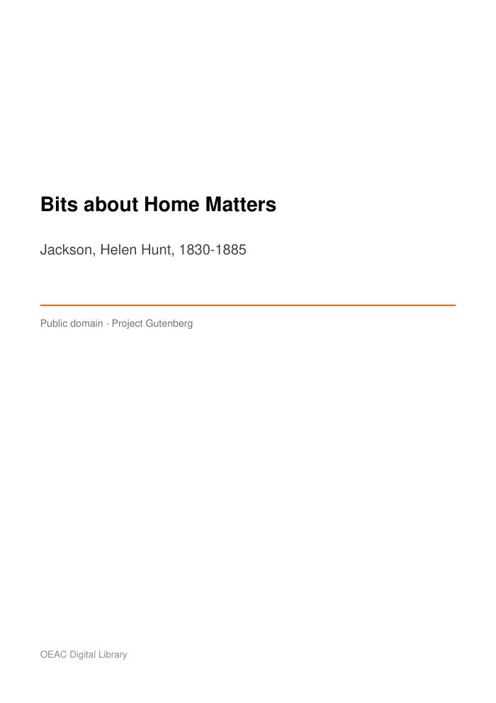 Bits about Home Matters — cover