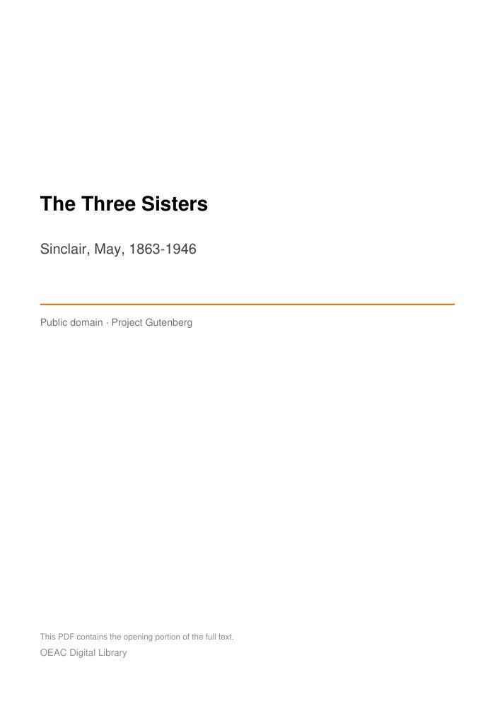 The Three Sisters — cover