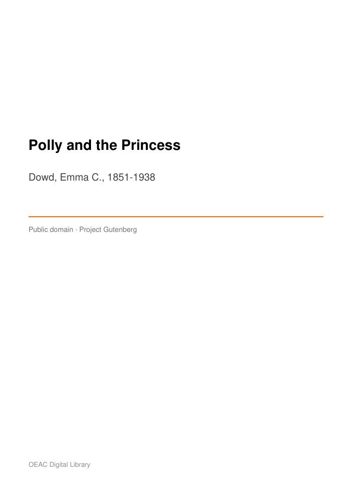 Polly and the Princess cover