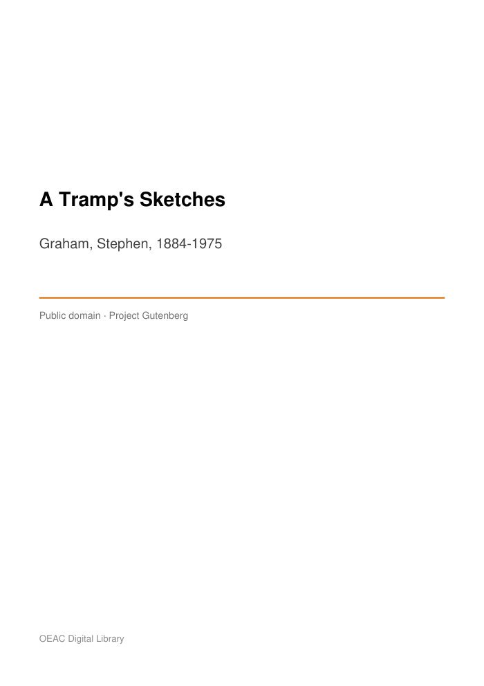 A Tramp's Sketches cover