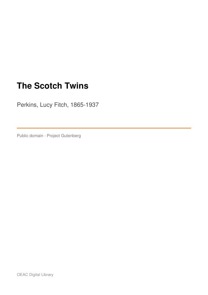 The Scotch Twins — cover