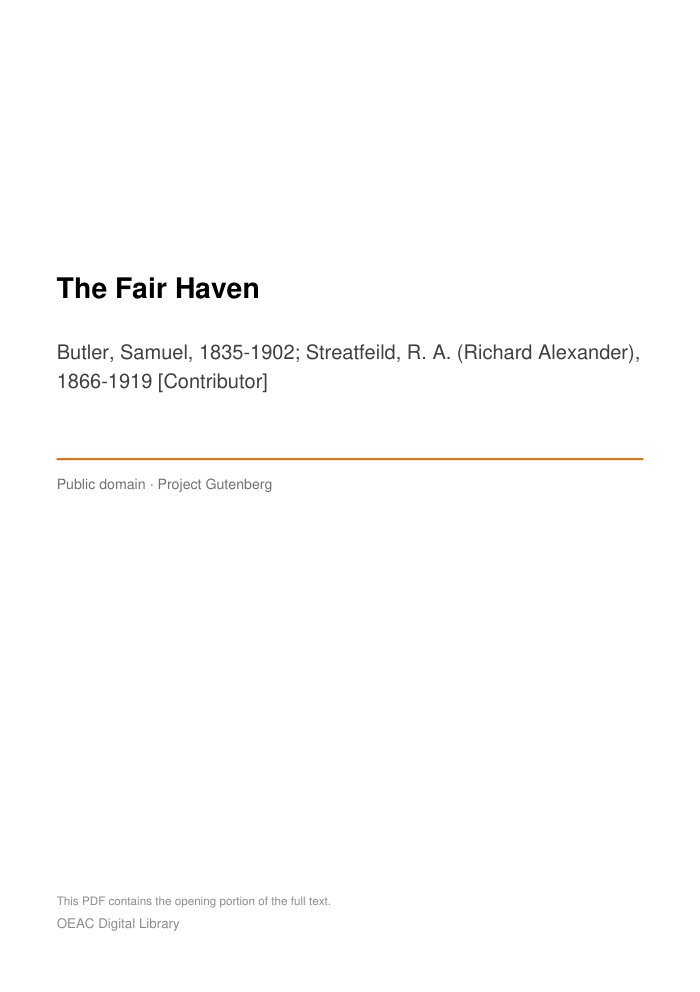 The Fair Haven — cover