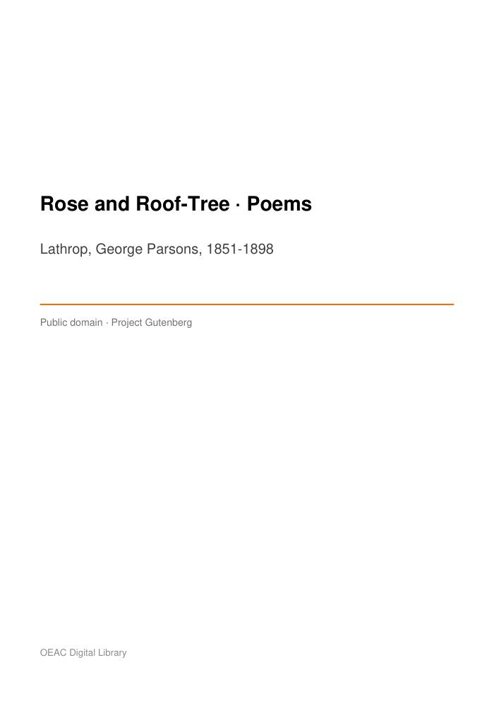 Rose and Roof-Tree — Poems — cover