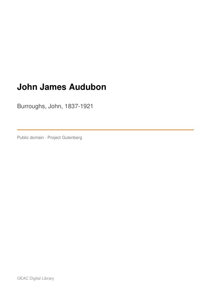 John James Audubon cover