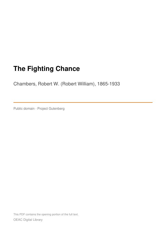 The Fighting Chance — cover