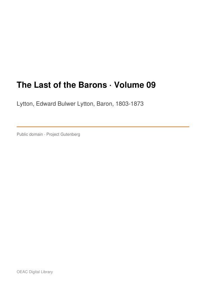The Last of the Barons — Volume 09 cover