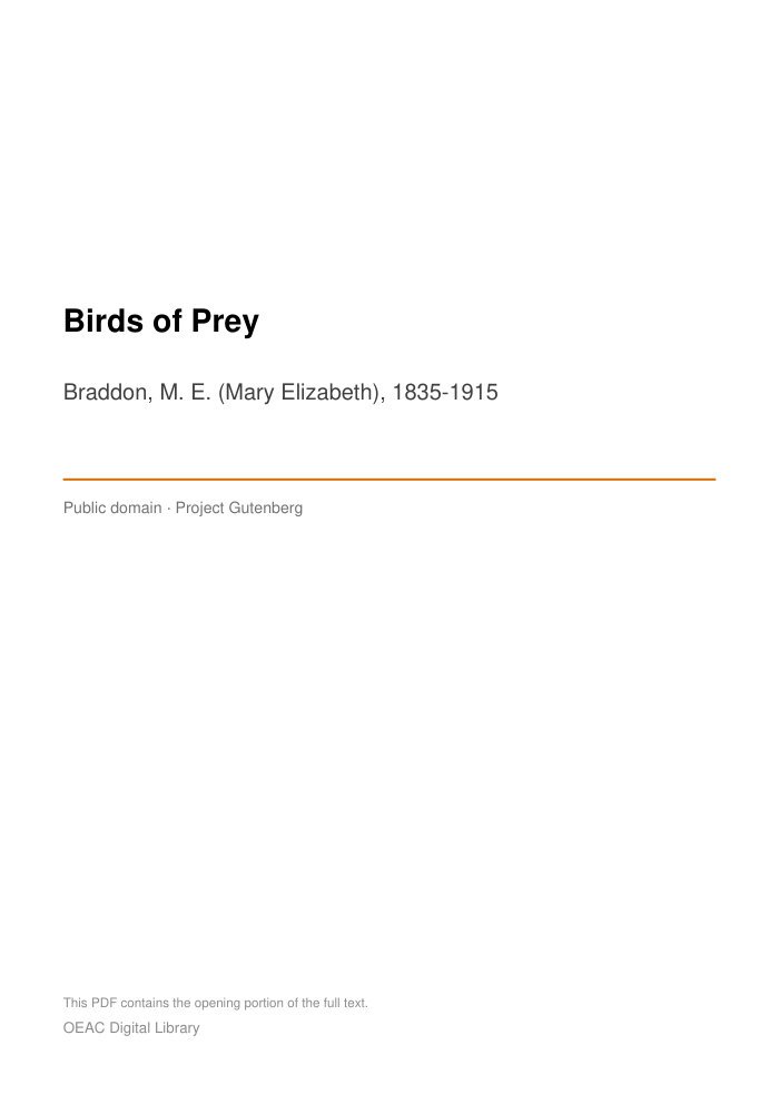 Birds of Prey — cover