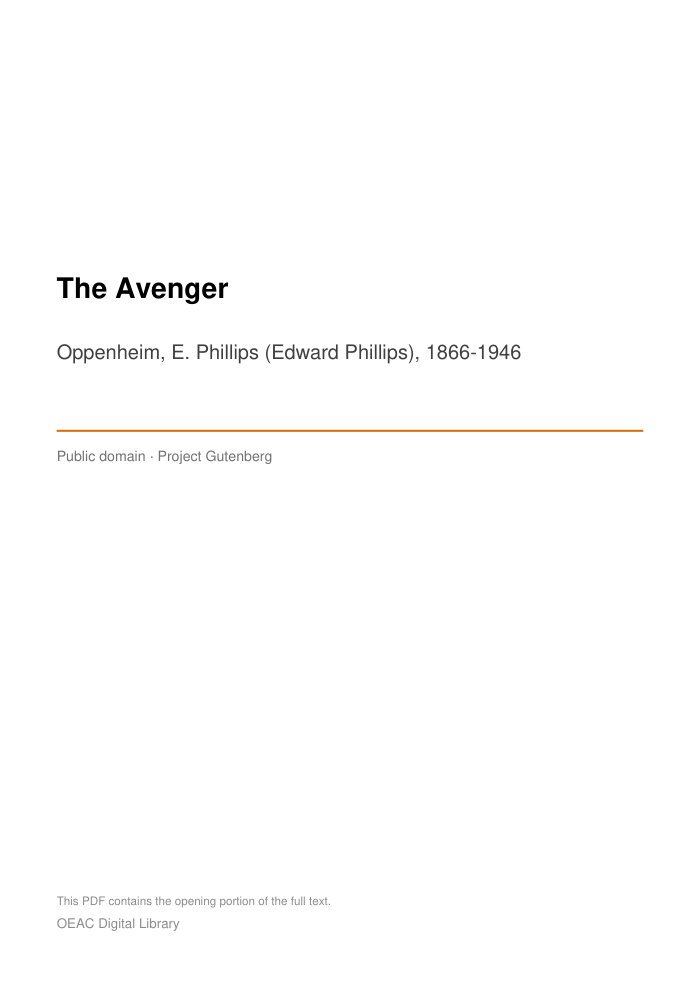 The Avenger cover