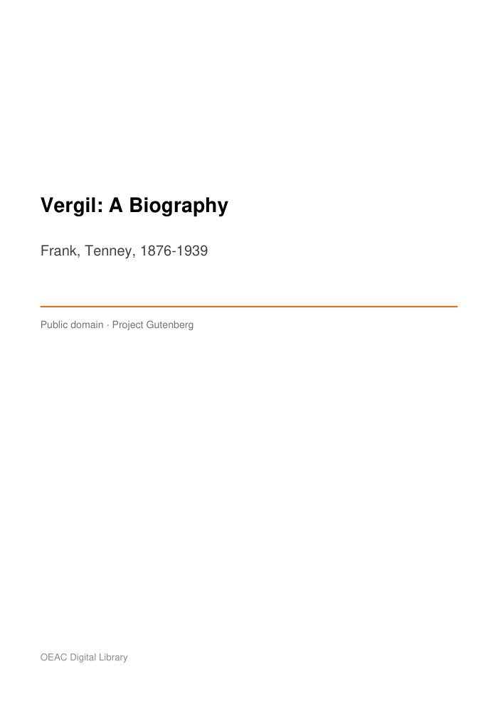 Vergil: A Biography cover