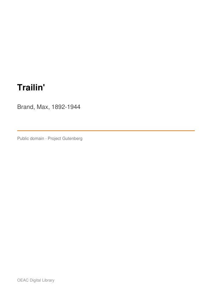 Trailin'! — cover