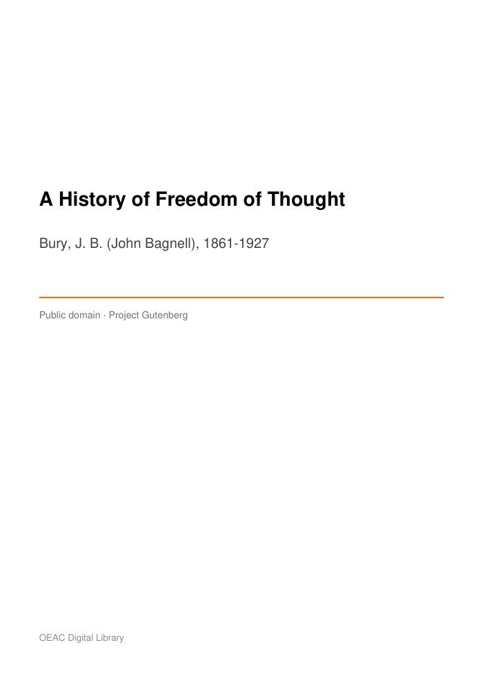 A History of Freedom of Thought cover