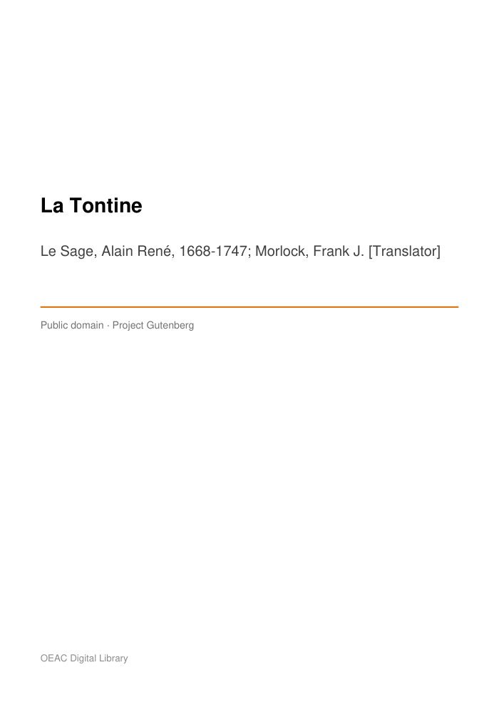 La Tontine cover