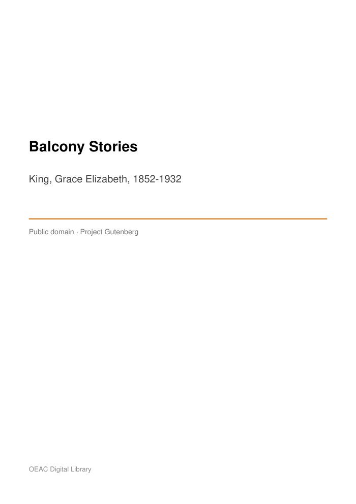 Balcony Stories cover
