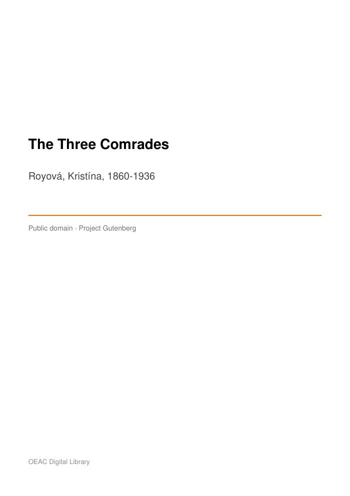 The Three Comrades cover